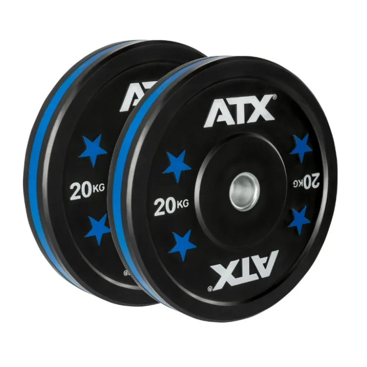 Ensemble économique - Pack barre de musculation et 100 kg de bumper plates ATX pour haltérophilie