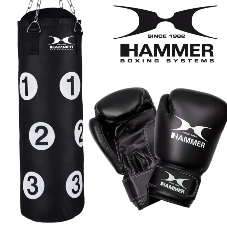 Ensemble de matériel de boxe pour adulte - Gants de boxe et sac avec zones de frappe numérotées