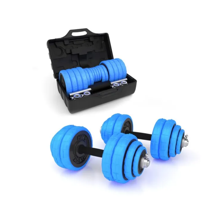 Ensemble d'haltères avec 16 disques de poids pour entraînement de musculation