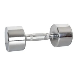 Ensemble d'haltères chromés Powergym Crossteel avec pyramide de rangement - 2 x 1-14 kg