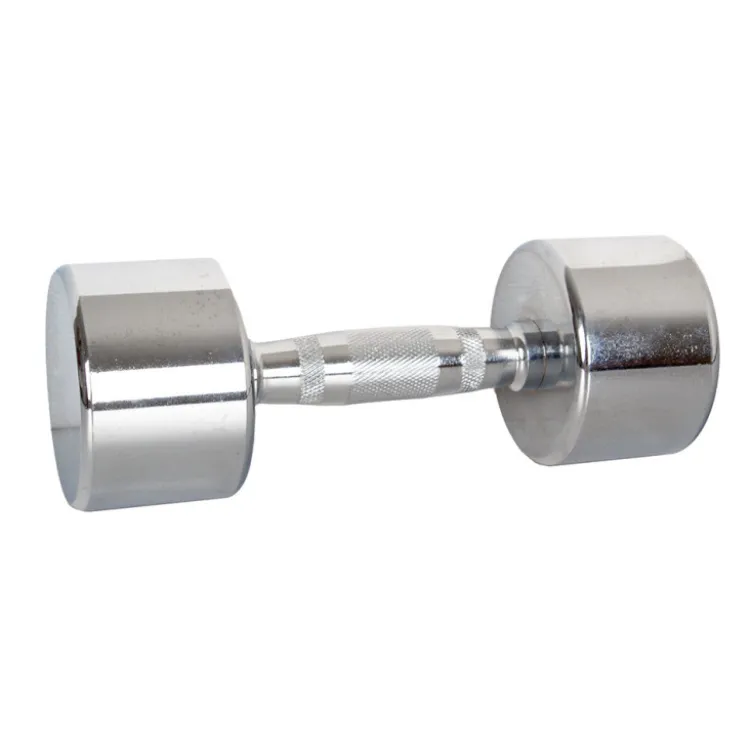 Ensemble d'haltères chromés Powergym Crossteel avec pyramide de rangement - 2 x 1-14 kg