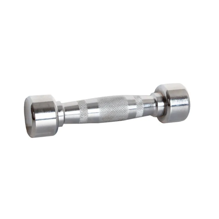 Ensemble d'haltères chromés Powergym Crossteel avec pyramide de rangement - 2 x 1-14 kg