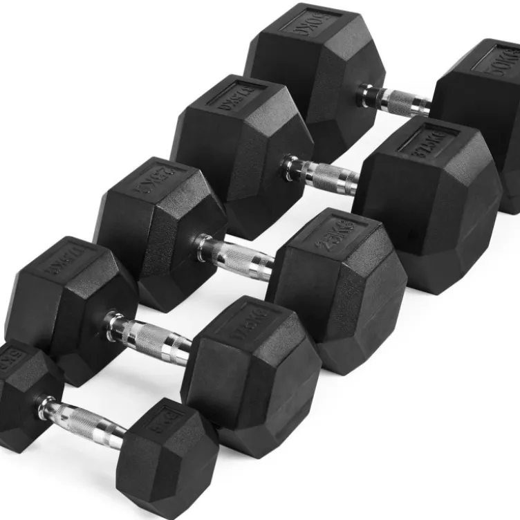 Ensemble d'haltères hexagonaux de musculation ATX 5 à 20 kg / 5 à 30 kg / 5 à 40 kg / 5 à 50 kg