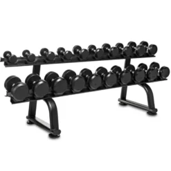 Ensemble d'haltères ronds 7.5 kg à 30 kg avec support de rangement pour salles de sport - Titanium Strength