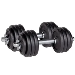 Ensemble d'haltères à une main avec disques pour entraînements de musculation 2 x 20 kg
