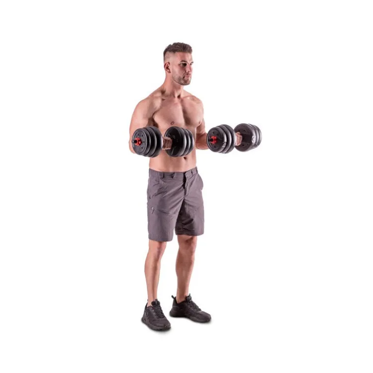 Ensemble d'haltérophilie 6 en 1 pour homegym avec barre de liaison - 20 kg
