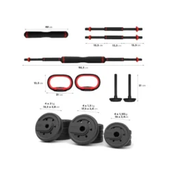 Ensemble d'haltérophilie 6 en 1 pour homegym avec barre de liaison - 40 kg