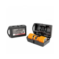 Ensemble d'équipement pour séances d'haltérophilie en homegym de couleur orange - 30 kg