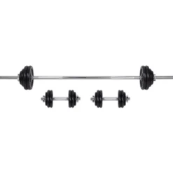 Ensemble haltères et barres avec mallette et matériaux robustes - 50 kg