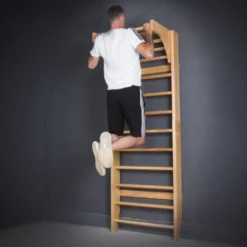 Espalier de gymnastique et musculation en bois massif avec barre de traction intégrée - Capacité de charge 100 kg