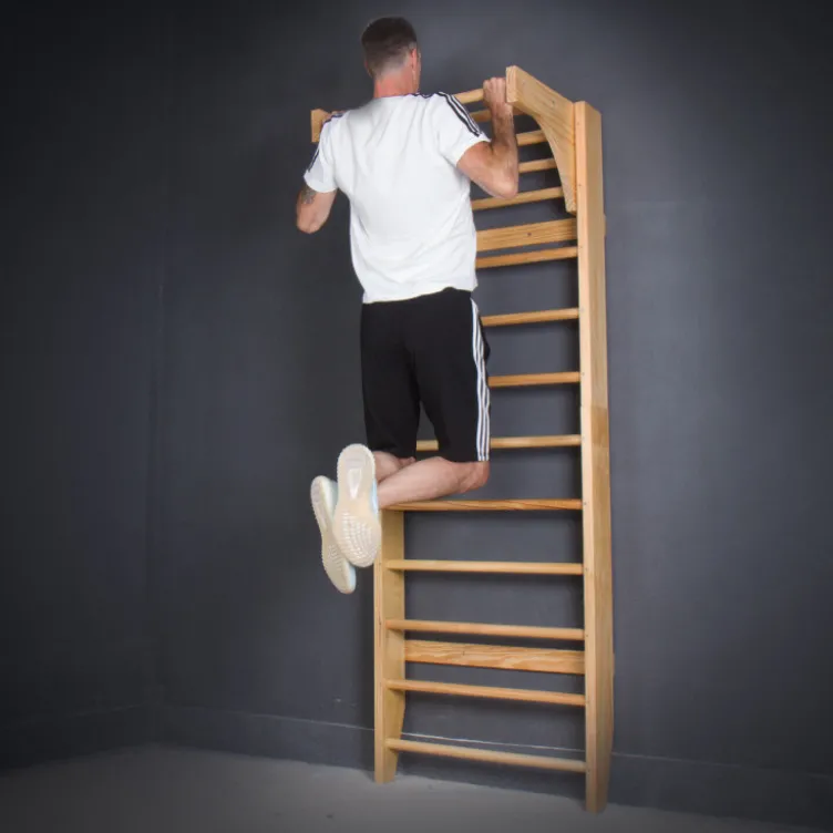 Espalier de gymnastique et musculation en bois massif avec barre de traction intégrée - Capacité de charge 100 kg