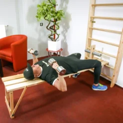 Espalier en bois de hêtre à fixation murale pour home gym - 4 dimensions