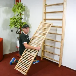 Espalier en bois de hêtre à fixation murale pour home gym - 4 dimensions