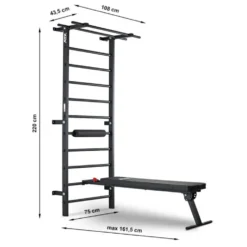 Espalier mural ATX avec barre de traction - banc -Station home-training