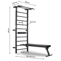 Espalier mural ATX avec barre de traction - banc -Station home-training