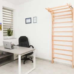 Espaliers d'intérieur en bois avec accessoires de musculation - 190 x 65 cm