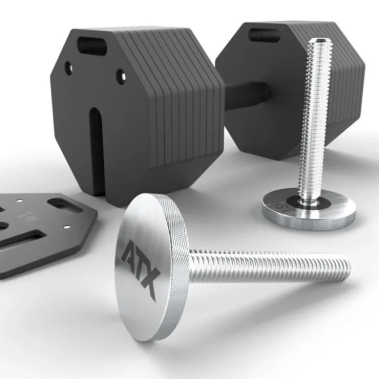Fermetures filetées longues de 172 mm de long x 4 pour haltères réglables ATX Octa Dumbells - Accessoire d'extension