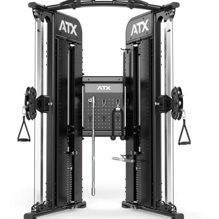Functional Trainer ATX série 700 avec deux colonnes de poids de 100 kg et set d'accessoires - Station à poulie vis à vis homegym