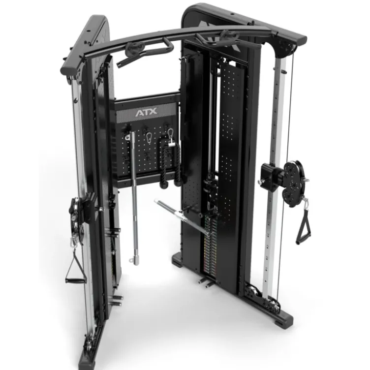 Functional Trainer ATX série 700 avec deux colonnes de poids de 100 kg et set d'accessoires - Station à poulie vis à vis homegym