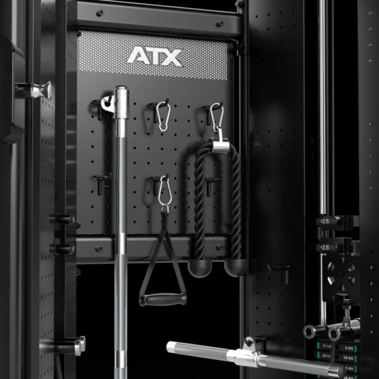Functional Trainer ATX série 700 avec deux colonnes de poids de 100 kg et set d'accessoires - Station à poulie vis à vis homegym
