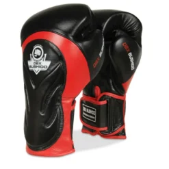 Gants de Boxe en cuir naturel Noir et rouge