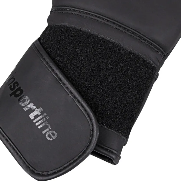 Gants de boxe en cuir pour entrainement de boxe et de kick boxing en homegym - Noir
