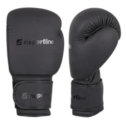 Gants de boxe en cuir pour entrainement de boxe et de kick boxing en homegym - Noir