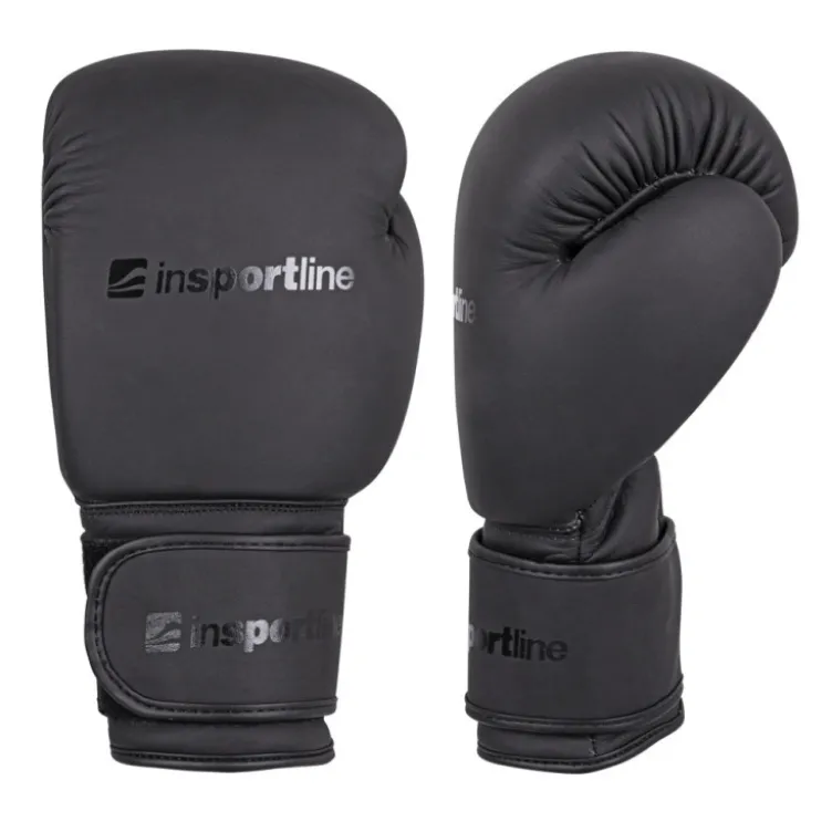 Gants de boxe en cuir pour entrainement de boxe et de kick boxing en homegym - Noir