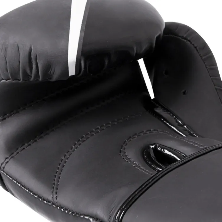 Gants de boxe noir avec large sangle velcro de qualité premium