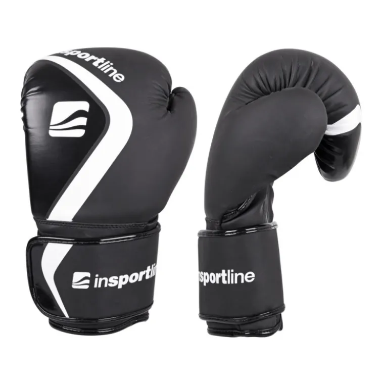 Gants de boxe noir avec large sangle velcro de qualité premium
