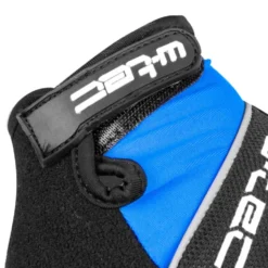Gants de fitness anti-dérapant avec fermeture velcro - noir et bleu