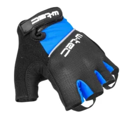 Gants de fitness anti-dérapant avec fermeture velcro - noir et bleu