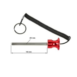 Goupille magnétique ATX avec câble en spirale pour appareils à charge guidée de musculation - 8 / 10 mm