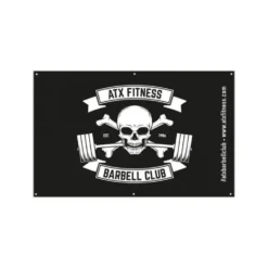Grand drapeau ATX - Barbell club logo tête de mort