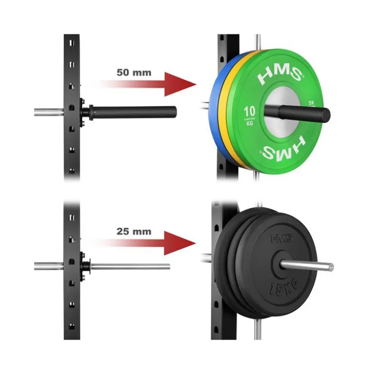 Half rack avec barre guidée et poulie haute et basse à charge libre - Capacité de charge 136 kg