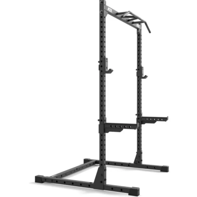 Half rack de musculation ATX série 500 de 195 cm avec barres de sécurité et crochets en J