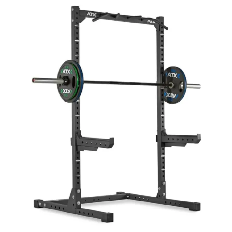Half rack de musculation avec poste à tractions et entraînement à la barre libre capacité 400 kg - Crochets en J inclus
