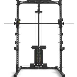 Half rack de musculation avec poulie à colonne de poids 100 kg et barre guidée - Série 500