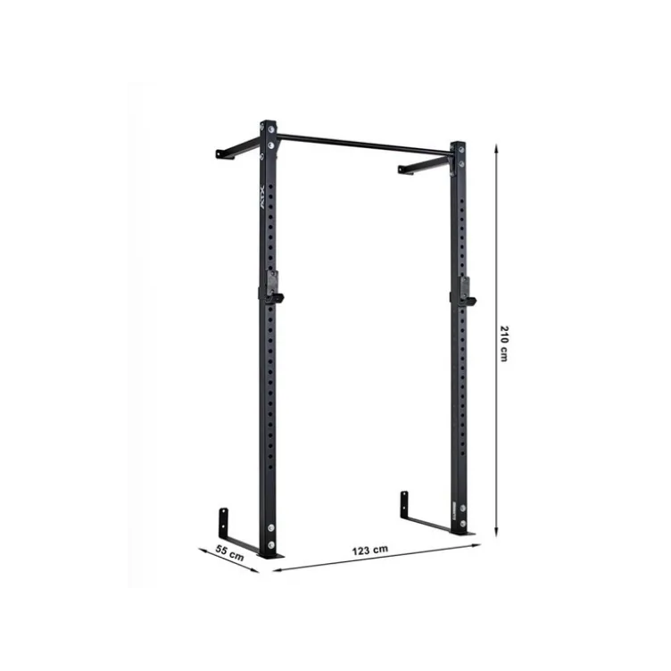 Half Rack de musculation Rig mural pour crosstraining avec crochets en J et poste à traction