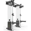 Half rack à fixation murale avec double colonne de poids de 90 kg et système à poulie pivotant ATX