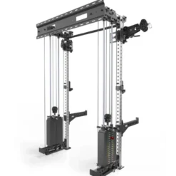 Half rack à fixation murale avec double colonne de poids de 90 kg et système à poulie pivotant ATX