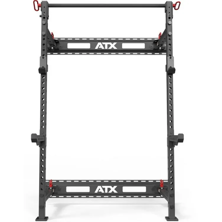 Half Rack mural et pliable ATX compact hauteur 198 cm avec crochet en J pour Home-Gym