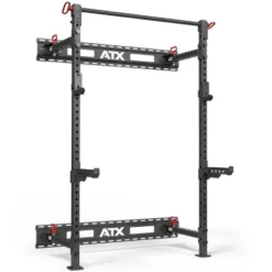 Half Rack mural et pliable ATX compact hauteur 198 cm avec crochet en J pour Home-Gym