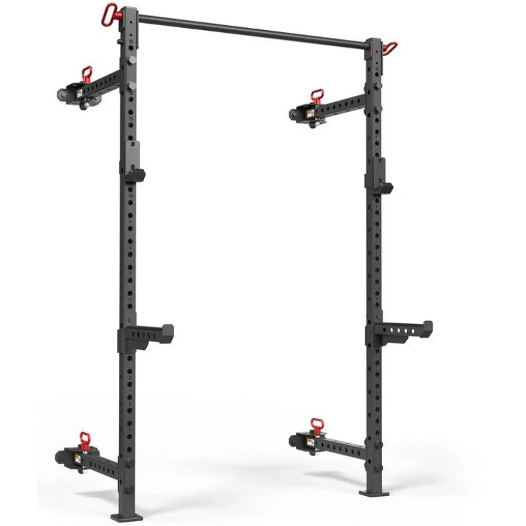 Half Rack mural et pliable ATX compact hauteur 198 cm avec crochet en J pour Home-Gym