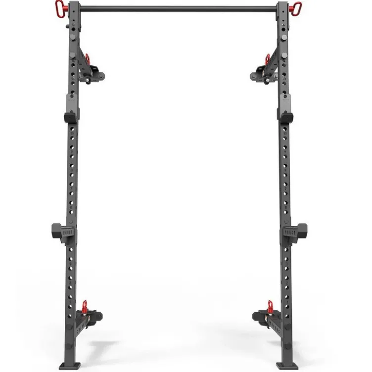 Half Rack mural et pliable ATX compact hauteur 198 cm avec crochet en J pour Home-Gym