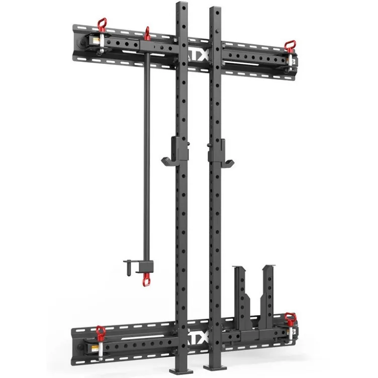 Half Rack mural et pliable ATX compact hauteur 198 cm avec crochet en J pour Home-Gym