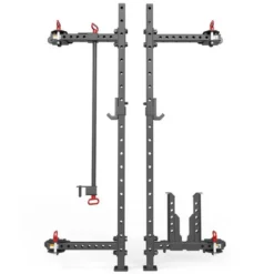 Half Rack mural et pliable ATX compact hauteur 198 cm avec crochet en J pour Home-Gym