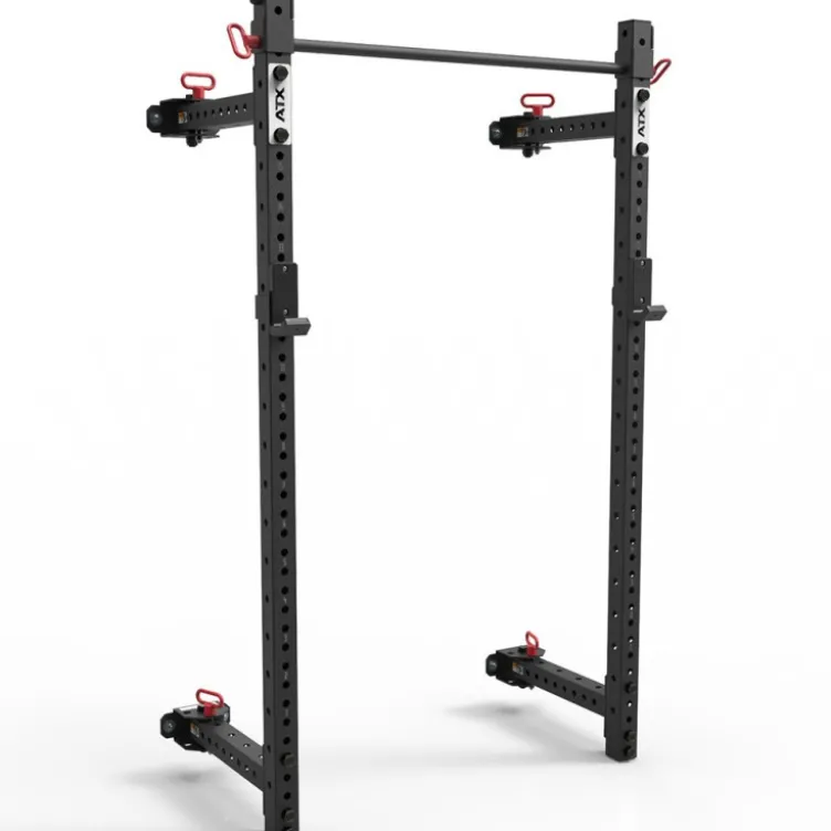 Half rack pliant à fixation murale charge 500 kg avec crochets en J