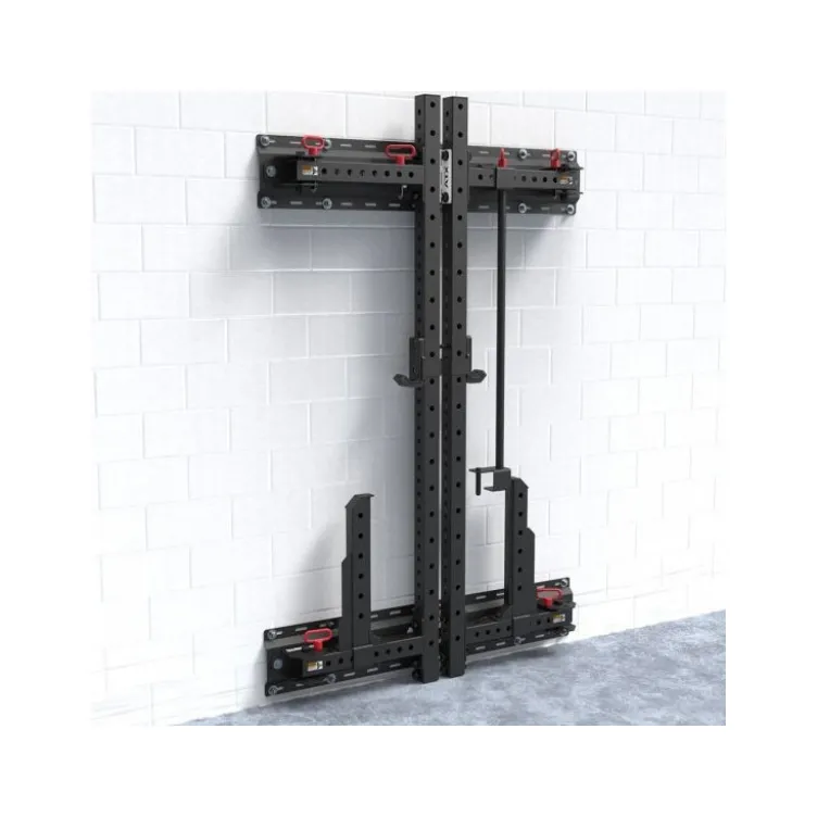 Half rack pliant à fixation murale charge 500 kg avec crochets en J