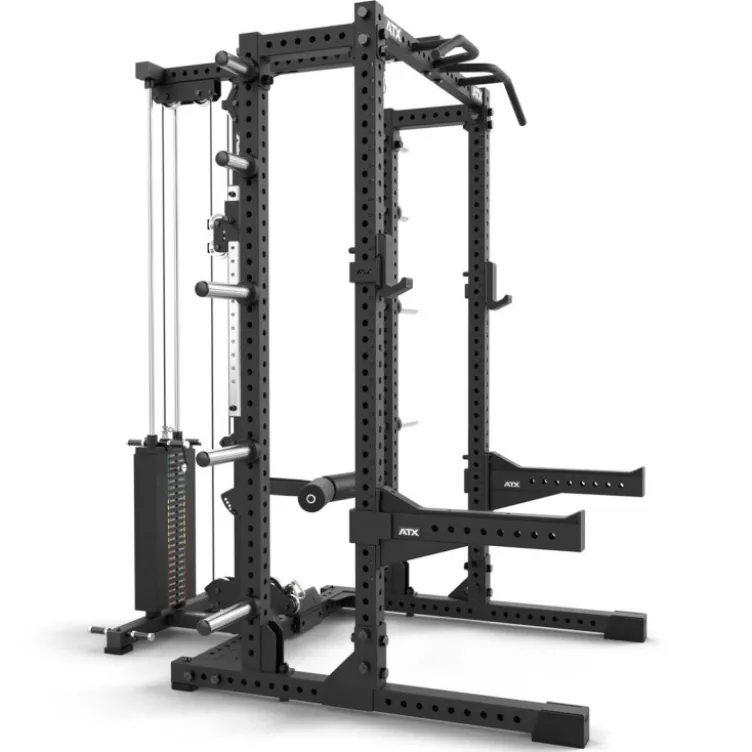 Half Rack à squat ATX avec extension de stockage et poulie à charge guidée de 125 kg pour Home Gym et Pros série 700
